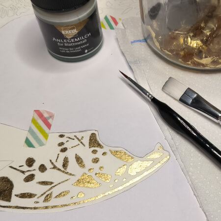 Vergolden einer Bleistiftzeichnung